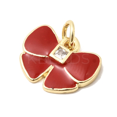 Brass Pave Clear Cubic Zirconia Charms KK-G554-03A-01-1