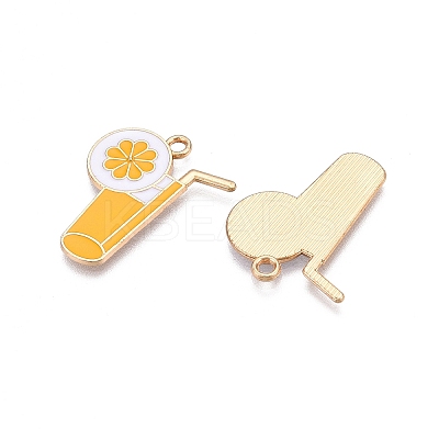 Rack Plating Alloy Enamel Pendants ENAM-N056-419-1