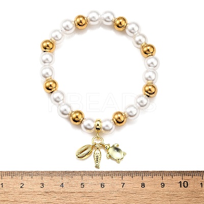 Brass Stretch Bracelets BJEW-C098-07C-1