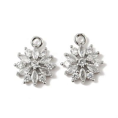 Brass Micro Pave Cubic Zirconia Pendants KK-D373-05P-1