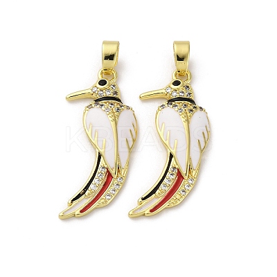 Brass Micro Pave Cubic Zirconia Pendants KK-F903-02G-1