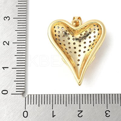 Brass Micro Pave Clear Cubic Zirconia Pendants ZIRC-I071-03G-03-1