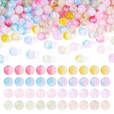 8Bags 8 Colors Transparent Czech Glass Beads GLAA-TA0002-48-1