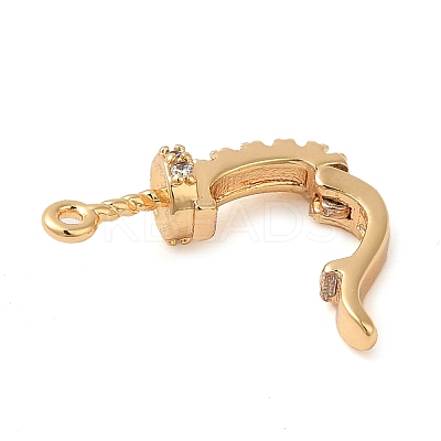 Brass Micro Pave Clear Cubic Zirconia Fold Over Clasps KK-M270-10G-1
