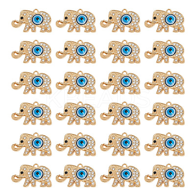 24Pcs Alloy Rhinestone Pendants ALRI-GO0001-01-1
