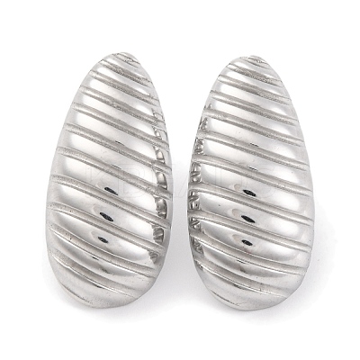Non-Tarnish Teardrop 304 Stainless Steel Earring for Women EJEW-H013-08P-1