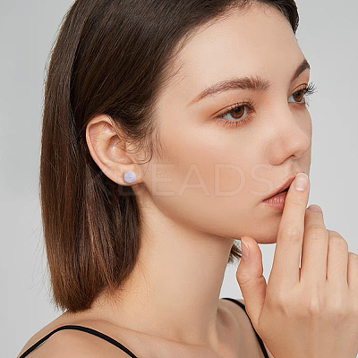 10Pairs 925 Sterling Silver Stud Earring Finding with 50Pcs Plastic Ear Nuts with 1Pc Suede Fabric Square Silver Polishing Cloth FIND-DC0006-45-1