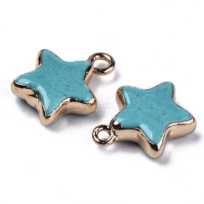 Star Synthetic Turquoise Pendants G-N326-69C-01-1
