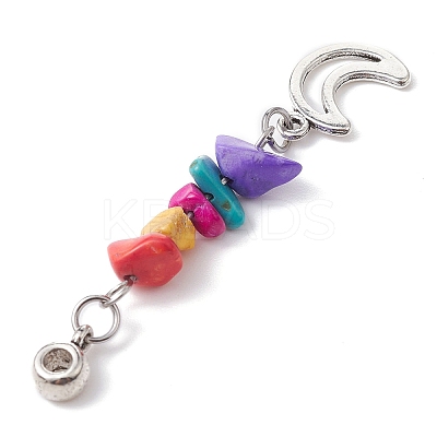 Dyed Synthetic Turquoise Chip Pendants PALLOY-JF02238-01-1