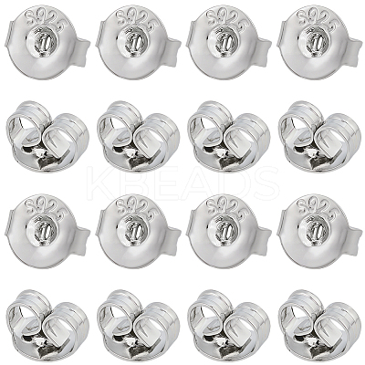 40 Pairs 925 Sterling Silver Ear Nuts STER-BBC0008-63-1