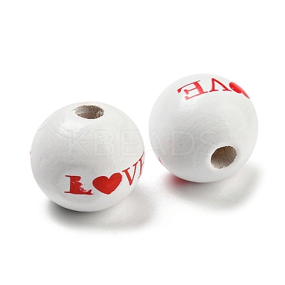 Printed Wood Beads WOOD-A022-01E-1
