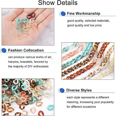 700Pcs 7 Color Acrylic Linking Rings SACR-FH0001-05-1