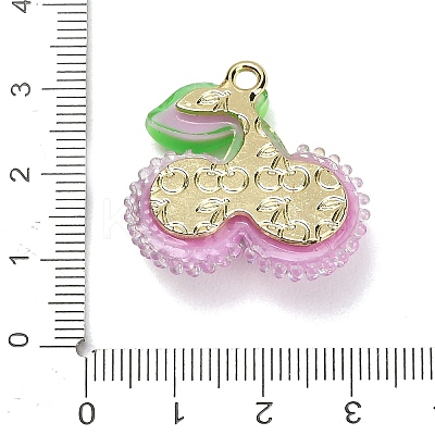 AB Color Alloy & Resin Beaded Pendants RE-CBA4A70-02D-1