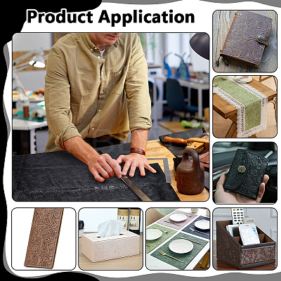 Flower Pattern PVC Leather Fabric DIY-NB0015-59A-1
