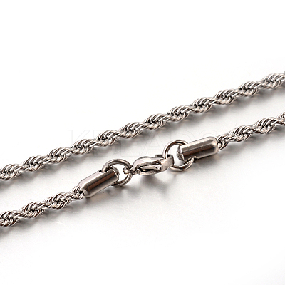 Tarnish Resistant 304 Stainless Steel Rope Chain Necklaces STAS-M174-009P-A-1