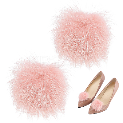 Faux Mink Fur Shoes Buckle Clip AJEW-WH0248-670A-1