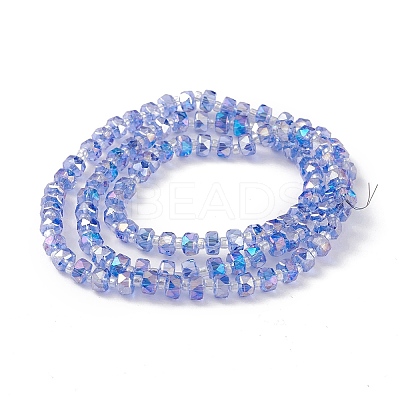 Transparent Electroplate Glass Beads Strands EGLA-F153-AB08-1
