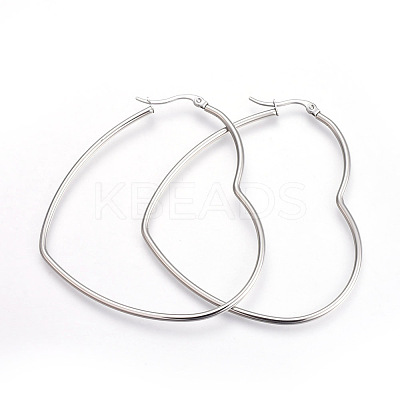 Tarnish Resistant 201 Stainless Steel Hoop Earrings LS-EJEW-A052-09A-1