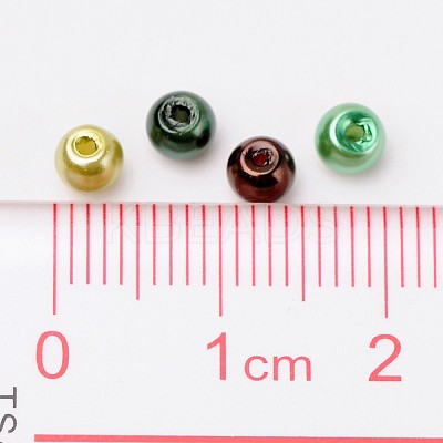 Choc-Mint Mix Pearlized Glass Pearl Beads HY-X006-4mm-04-1