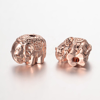 Elephant Alloy Beads PALLOY-L161-03RG-1