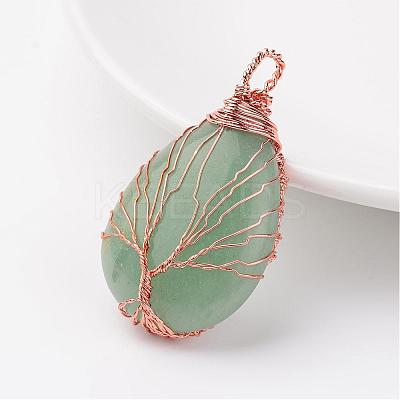 Natural Green Aventurine Pendants G-K122-02RG-1