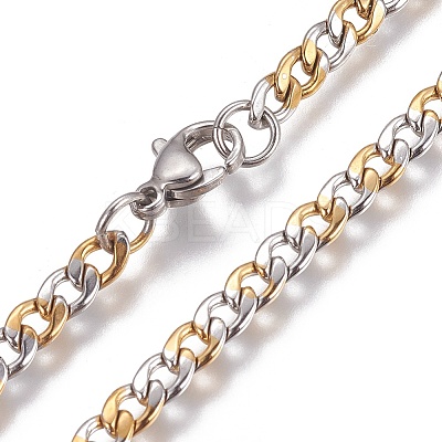 304 Stainless Steel Curb Chain Bracelets BJEW-I274-01G-1