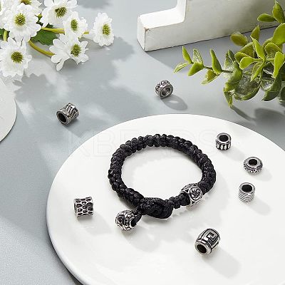 10 Style 304 Stainless Steel European Beads STAS-NB0001-09AS-1