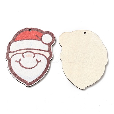 Single Face Printed Wood Big Pendants WOOD-D025-08-1