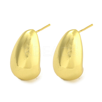 Rack Plating Teardrop Brass Stud Earrings for Women EJEW-G410-60G-1