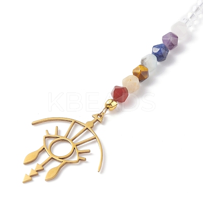 201 & 304 Stainless Steel Chakra Theme Eye Pendant Decorates PALLOY-JF01199-02-1
