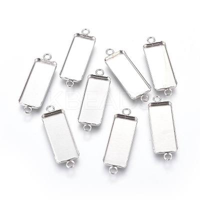 Non-Tarnish 304 Stainless Steel Cabochon Connector Settings LS-STAS-F222-032-1