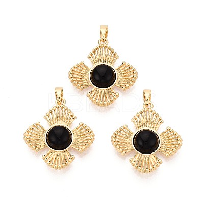 Natural Black Onyx(Dyed & Heated) Pendants KK-N287-07G-04-1