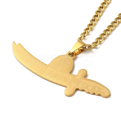 Sword Pendant Necklaces LS-NJEW-C043-03G-1
