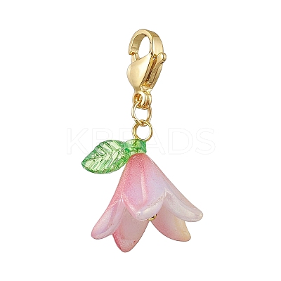 Acrylic Morning Glory Pendant Decorations HJEW-JM02861-1