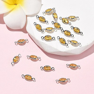 SHEGRACE Brass Pave Cubic Zirconia Oval Connector Charms XGRQ2O407-439C-P-1