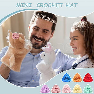 24Pcs 8 Colors Handmade Wool Woven Hat Decoration AJEW-FG0003-34B-1