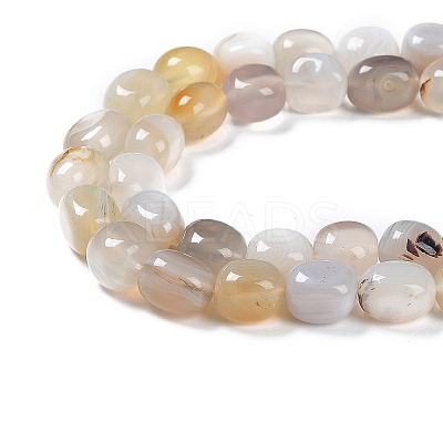 Natural Banded/Striped Agate Beads Strands G-C038-02F-1