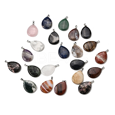 Natural & Synthetic Mixed Gemstone Pendants G-F820-14P-1