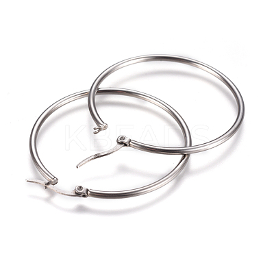 Tarnish Resistant 201 Stainless Steel Big Hoop Earrings EJEW-F237-02B-P-1