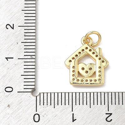 Brass Micro Pave Clear Cubic Zirconia Pendants KK-H255-23G-1-1