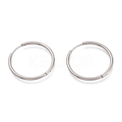 Tarnish Resistant 304 Stainless Steel Needle with 201 Stainless Steel Ring Huggie Hoop Earrings EJEW-L256-02B-P-1