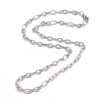 Non-Tarnish 304 Stainless Steel Figaro Chains Necklaces NJEW-G340-06P-1