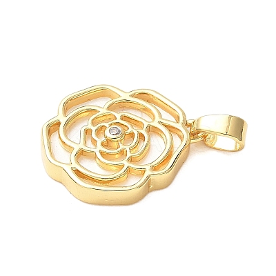 Brass Acrylic Pendants KK-D357-15G-1