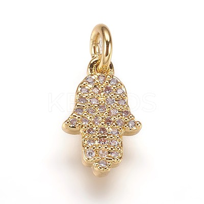 Brass Micro Pave Cubic Zirconia Charms Pendants ZIRC-K070-32G-1