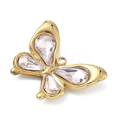 304 Stainless Steel & Glass Pendants STAS-G371-16G-05-1
