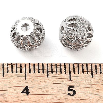 Brass Micro Pave Clear Cubic Zirconia Beads KK-U028-23P-1