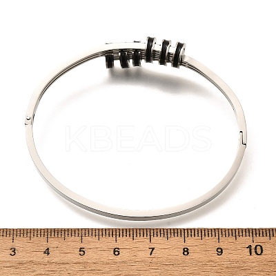 304 Stainless Steel Hinged Enamel Bangles for Women BJEW-F474-39P-1