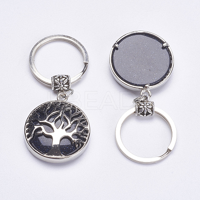 Synthetic Blue Goldstone Keychain KEYC-G043-C03-1