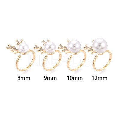 Antler Brass Micro Pave Clear Cubic Zirconia Cuff Ring Settings KK-T076-26G-1