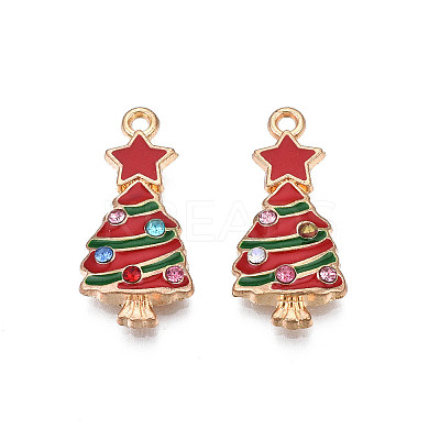 Rack Plating Alloy Enamel Pendants X-ENAM-N055-146-1